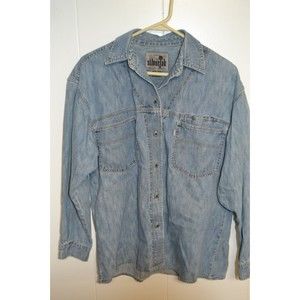 Vintage Levis Silvertab Womens Denim Shirt Long Sleeve Button Front Shirt M